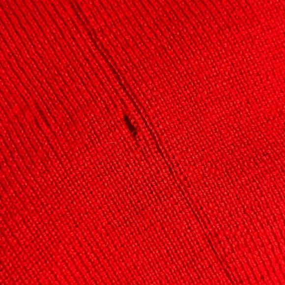 Doncaster Red Asymmetrical Cross Front One Piece Poncho Sweater - Picture 2 of 5